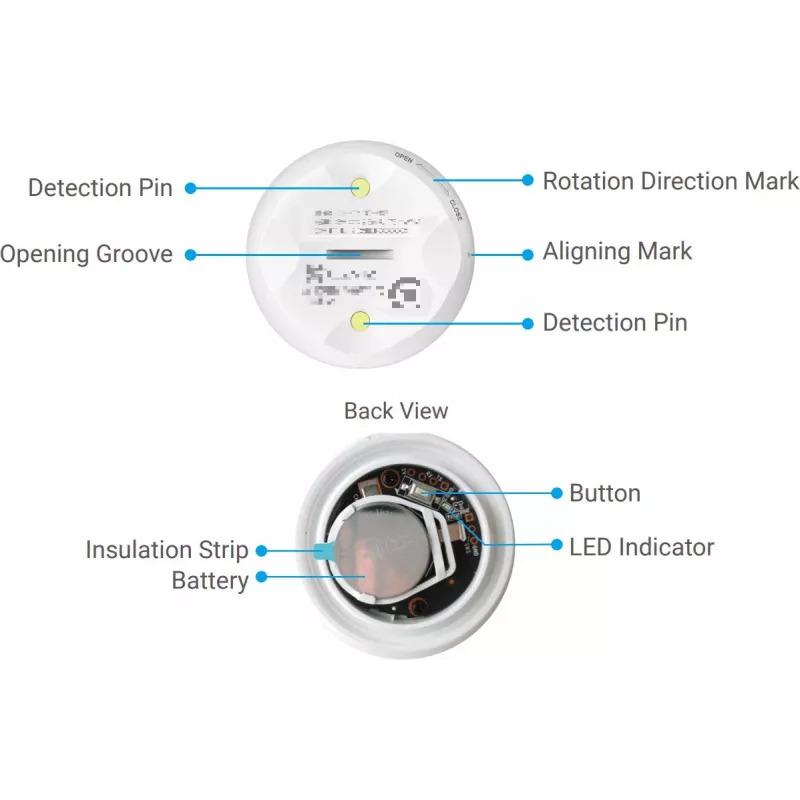 Water detector EZVIZ T10C Sensmitter Wireless IP67 White, CR123A battery, 2400 MHz, 200 m range