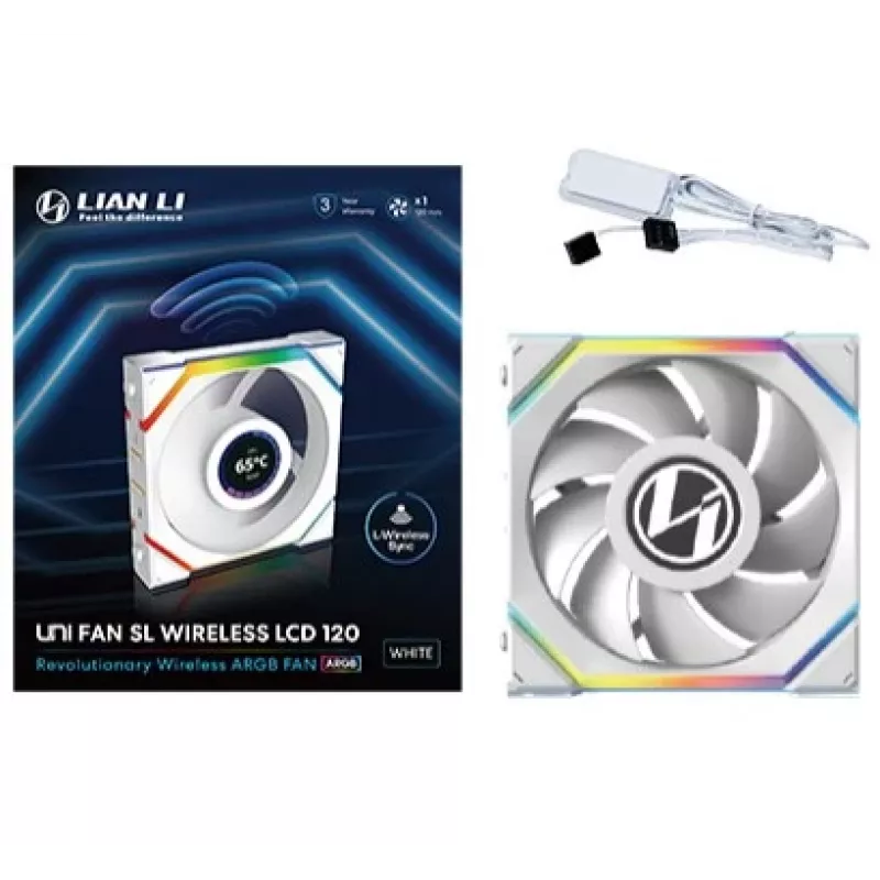 Fan Lian Li UNI FAN SL Wireless LCD 120 12 cm White 29.5 dB 50.08 cfm