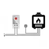 Thermostat DELOCK 66824, plastic housing, IP20, 30 W, 250 V, 10 A, 43×60×33 mm, grey/red