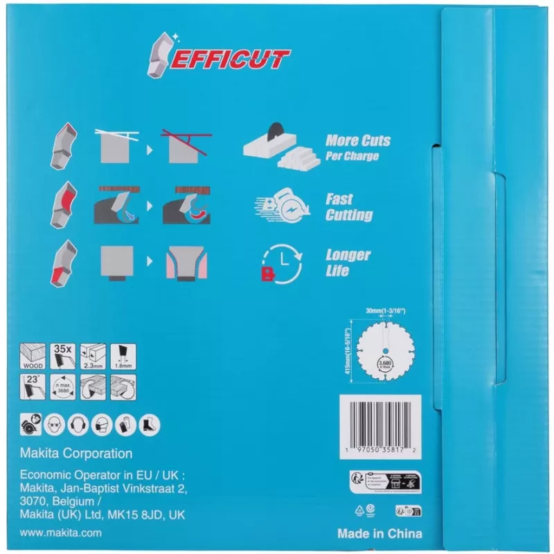 Makita E-24848 Saw blade EFFICUT for cordless circular saw HS013G cutting width 2.30 (E-24848)