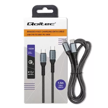 USB Cable Qoltec 52358 1.5m USB C Black USB 2.0 0.48 Gbit/s