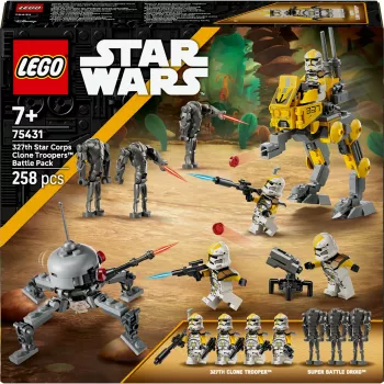 LEGO Star Wars set 327th Star Corps Clone Troopers Battle 75431 — 258 pieces, 7 minifigures, age 7+