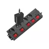 Power Extension LogiLink LPS251 1.5m 4 AC Outlets Indoor Black