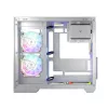 PC case MODECOM Volcano Panorama Midi Tower white — micro ATX, tempered glass, ARGB, USB-C, supports GPU 400 mm