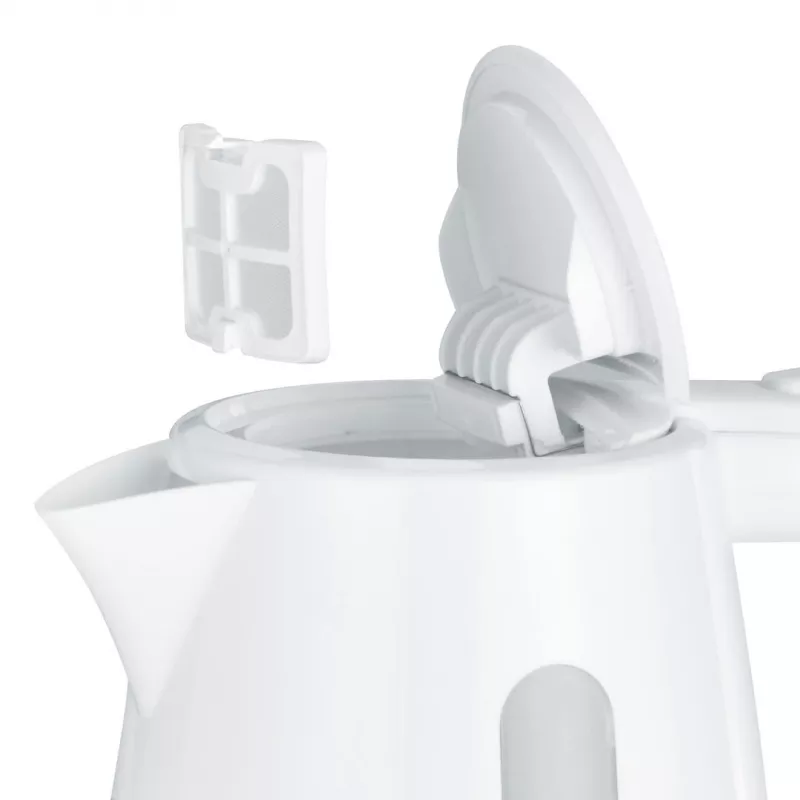 Electric kettle SEVERIN 1 L 2200 W white — cordless, 360° base, concealed heating element