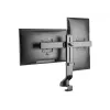 Tripp Eaton Tripp Lite Series Dual-Display Monitor Arm with Desk Clamp and Grommet - Height Adjustable, 17 inch to 27 inch Monitors - Mounting Kit - for 2 LCD-Displays - Steel - Black - Sc
