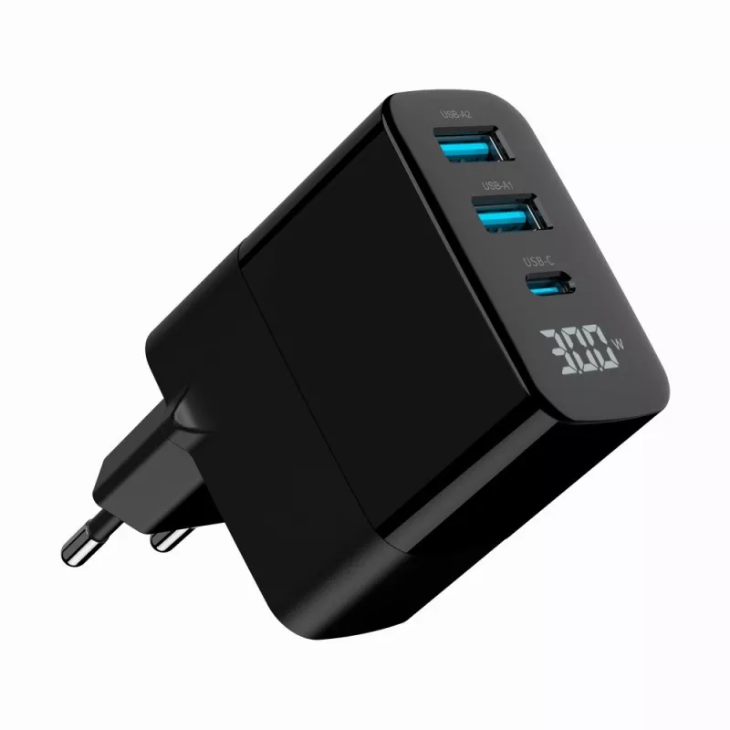 Gembird TA-UC-PDQC30LCD-BK-02 mobile device charger Universal Black AC Fast charging Indoor