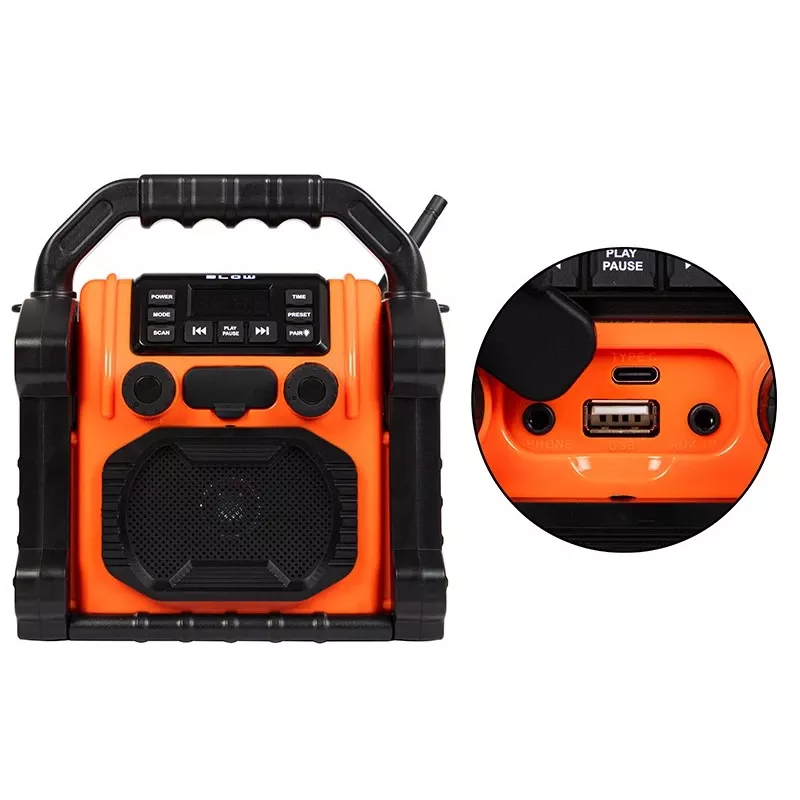 Portable AM/FM Radio BLOW RA14 construction radio, battery-powered, AM and FM reception