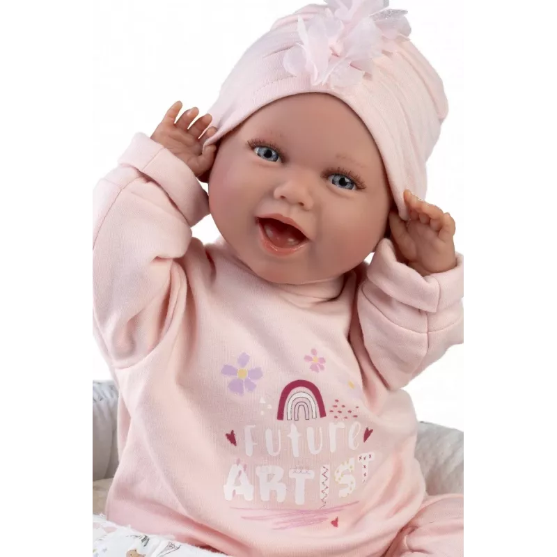 Baby doll Llorens Mimi Baby 42 cm — realistic face, laughs, soft body