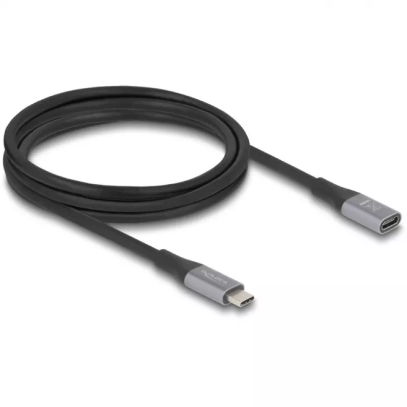 DeLOCK USB Cable USB4 Gen 2x2 2m USB C Black Grey 81202