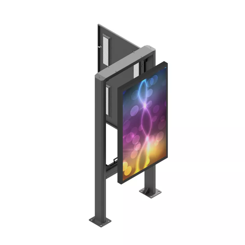 Signage Display Enclosure Edbak POK101 Steel Black Portrait 862x200x1981mm