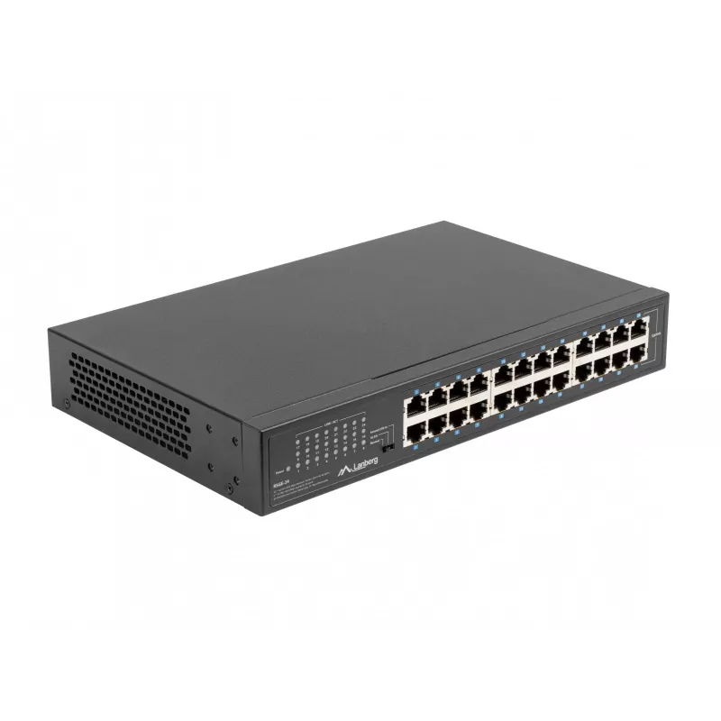 Unmanaged switch LANBERG RSGE-24 — 24× Gigabit Ethernet 1U, rack-mountable, black
