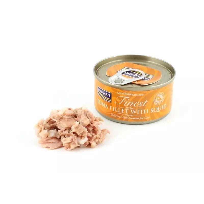 FISH4CATS Tuna fillet with squid - wet cat food - 70g