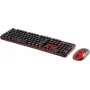 Keyboard and Mouse Set Renkforce RF-DS-RETRO QWERTZ Black Red — wired combo with QWERTZ layout