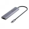 USB-C hub Unitek H1124AGY01 with 100W PD, HDMI 2.0, 2x USB‑A, 2x USB‑C, SD/microSD reader — aluminium