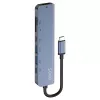 USB Type-C hub SAVIO AK-82 with HDMI, MicroSD, USB 3.2 Gen1, PD passthrough, 4K@30Hz, 5000 Mbit/s, black