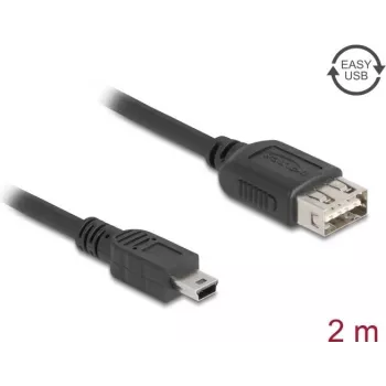 DeLOCK USB cable USB 2.0 2 m Mini-USB B USB A Black 81525