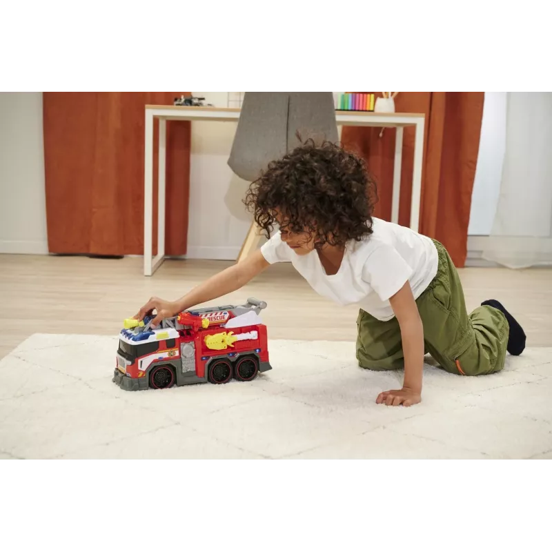 Fire truck toy Dickie model 203307000 — battery-powered, for ages 3+, colors: black/blue/red/white/yellow