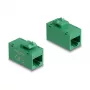 Keystone module DELOCK 90640 — flat RJ-45 insert, green, 16.2×30×20.5 mm