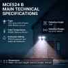 LED wall lamp MACLEAN MCE524 with PIR motion sensor, model MCE524 B