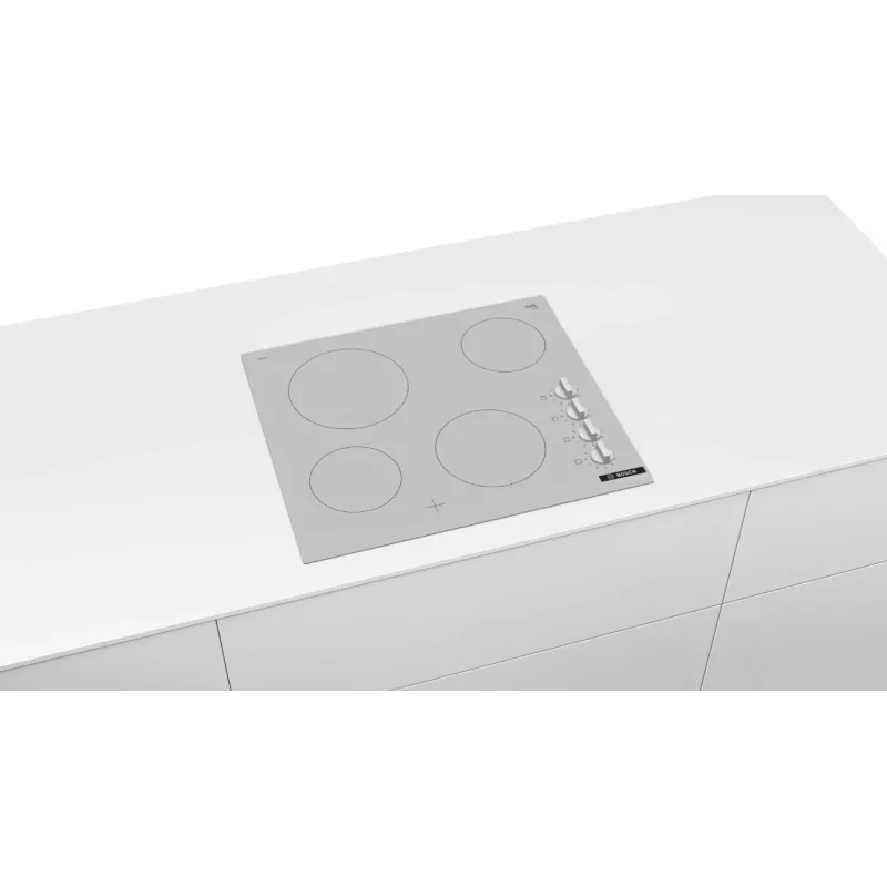 Radiant Electric Hob Bosch PKE612CA2E, 6600 W, 4 Cooking Zones, White