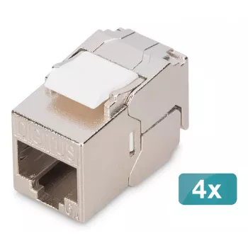 Digitus CAT 6A compact keystone module shielded tool-free mounting connection 4 pcs
