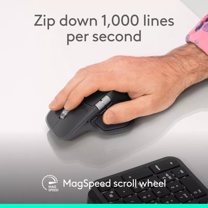 Logitech Logitech MX Master 4 for Business Mouse - Wireless + Bluetooth, 8000 DPI, Graphite | Logitech