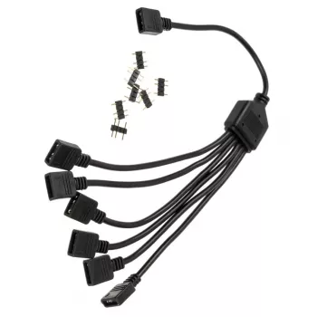 RGB splitter cable EK Water Blocks EK-D-RGB 6-Fach D-RGB Splitterkabel