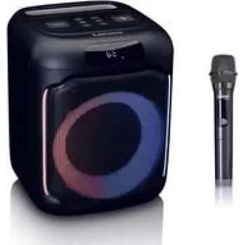 Portable Bluetooth speaker Lenco PA-101BK with lighting and microphone