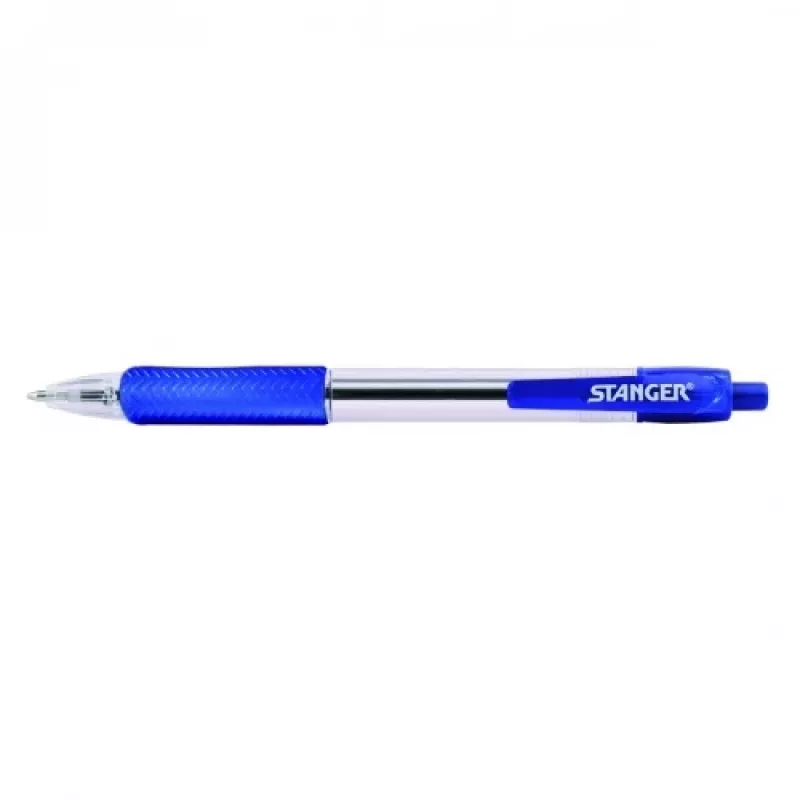 STANGER Ball Point Pens 1.0 Softgrip retractable, blue, 1 pcs. 18000300038