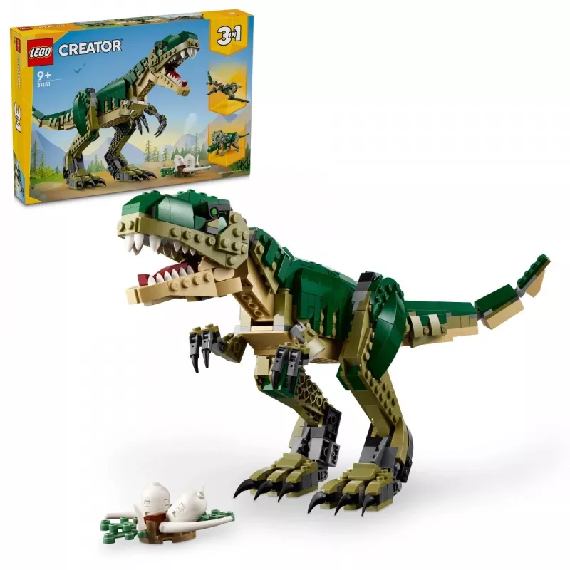 Construction toy LEGO Creator 3-in-1 T.Rex buildable model kit, 626 pcs, 150 mm height, age 9+