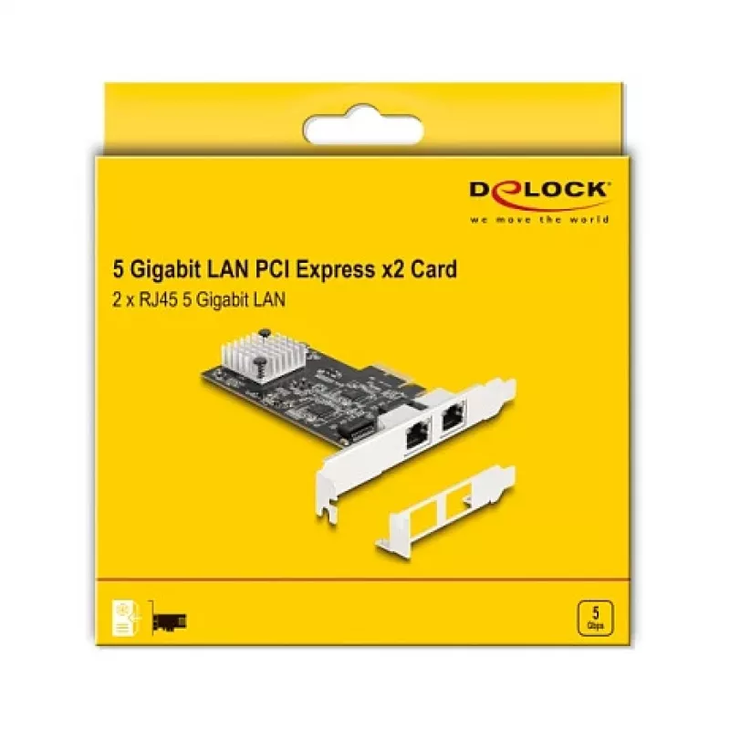 DeLOCK 81261 PCI Express x2 network card, 2 x RJ45 5 Gigabit LAN
