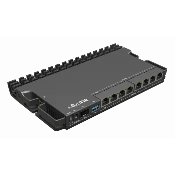 Wired router MikroTik RB5009UPR+S+IN — 8x RJ-45 PoE ports, 2.5GbE, SFP+ slot, RouterOS