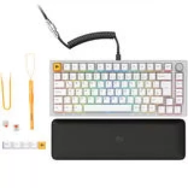 Mechanical Keyboard GLORIOUS GMMK Pro 75% White Hot-Swap RGB, ISO layout