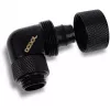 Eiszapfen 16/10mm Screw-In Fitting 90° Rotatable G1/4, black connector, for soft tubing (PVC, Silicone, Neoprene)