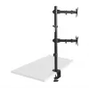 Maclean MC-967 Double Vertical Monitor Desk Mount Screen Holder max VESA 100x100, 13-27, 2x 9kg Powder Coated Tilting Rotating Adjustable