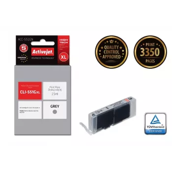 Ink cartridge ActiveJet ACC-551GN — compatible Canon CLI-551GXL, Grey, High (XL) 15 ml