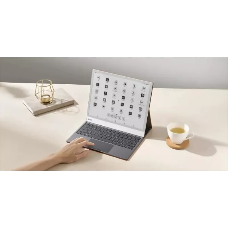 Keyboard case for Onyx Boox Note Max and Tab X C — brown protective folio with integrated keyboard