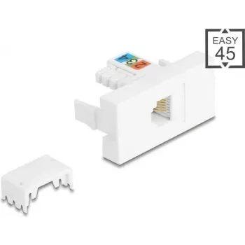 DELOCK Easy 45 Module RJ12 Socket LSA UTP White 90897 – RJ12 keystone module, LSA termination, UTP