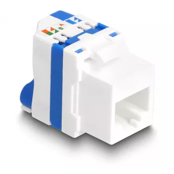 DeLOCK 88130 Keystone Module Flat RJ-45 Blue White 22.5mm
