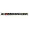 Power distribution unit GEMBIRD EG-PDU-014-C14, 8 AC outlets, C14 input, 3 m cable, 1U, 3680 W, 10 A, aluminium, black