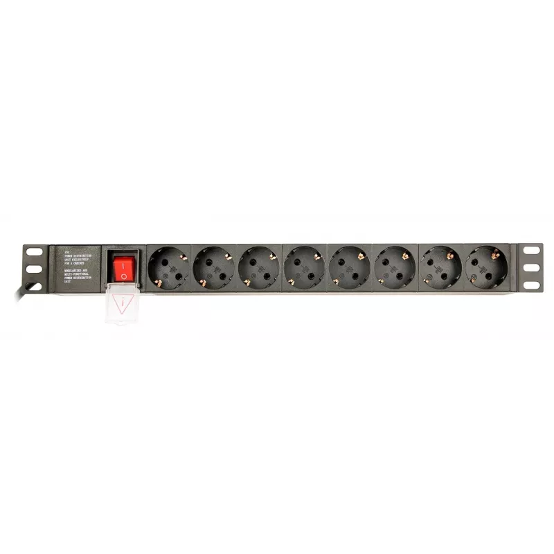 Power distribution unit GEMBIRD EG-PDU-014-C14, 8 AC outlets, C14 input, 3 m cable, 1U, 3680 W, 10 A, aluminium, black