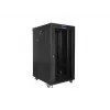 Lanberg FF01-6822-12BL Freestanding Rack Cabinet 22U 600x800mm Black with Glass Door LCD