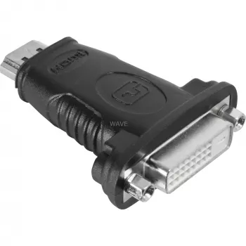 Wentronic Goobay HDMI™ / DVI-D Adapter, HDMI Standard-Plug (Type A), Black - 19-pol. HDMI™-Plug>DVI-D (24+1) Socket (68098)