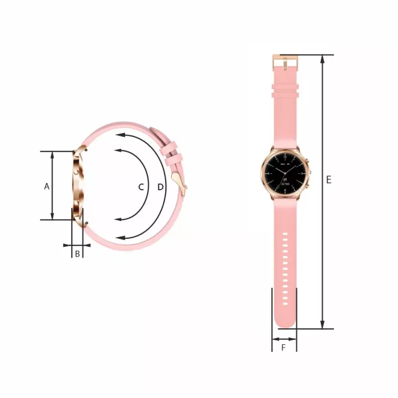 Smartwatch Manta Kelly 3.35 cm Pink