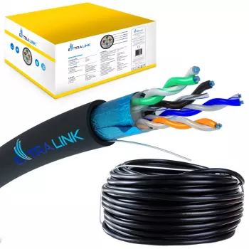 Network Cable Extralink Twisted pair CAT5E FTP Outdoor 305m Black