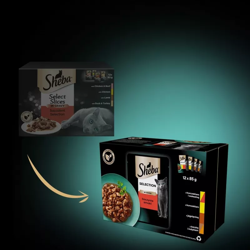 Sheba Selection in Sauce Juicy Flavours Wet Cat Food, 12 x 85 g