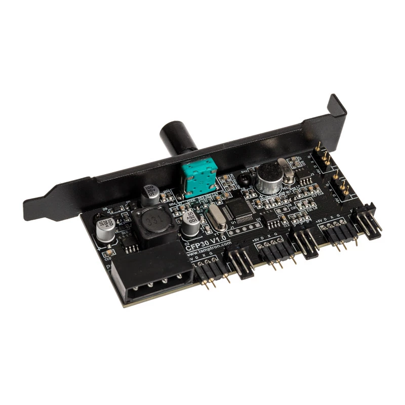 PCI-slot Fan and RGB LED Controller Lamptron CFP30, black