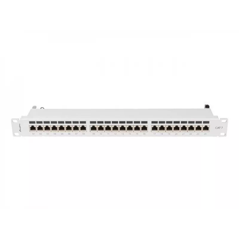 Patch panel 1U LANBERG PPS7-1024-S — 24-port, Cat7, F/UTP, metal, 1U (445×102×44.5 mm)