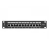 Lanberg PPF6-9012-B 12-Port Cat.6 Shielded Patch Panel, 1U 10-Inch Rackmount, Black